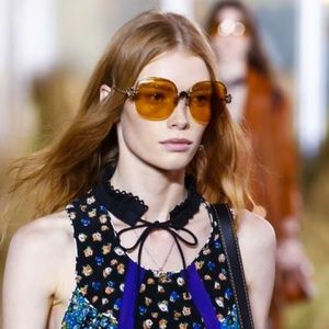 Coach Runway Tea Rose Yellow large sunglasses 70s